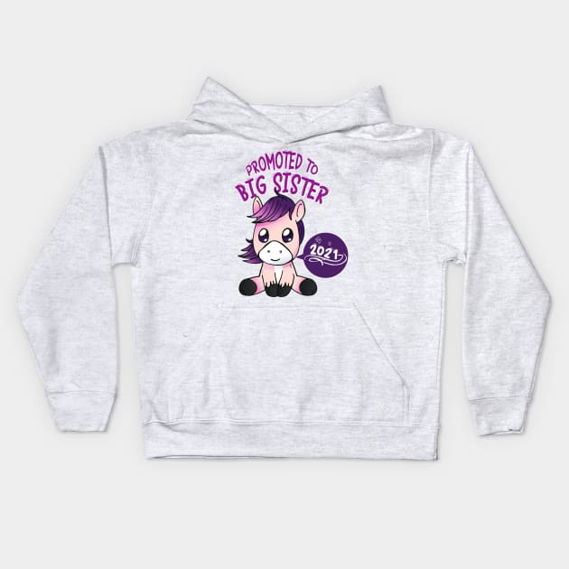 Pony Big Sister 2021 announcing pregnancy Kids Hoodie by alpmedia